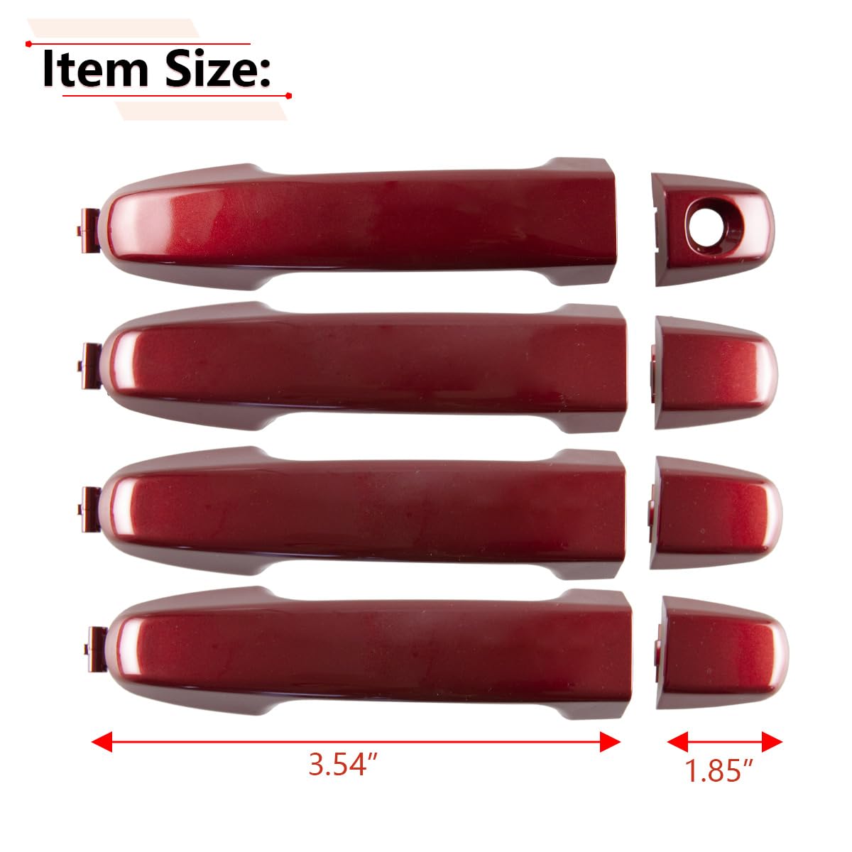 RLB-HILON red exterior door handle for Camry, rear-left view, color-matched upgrade