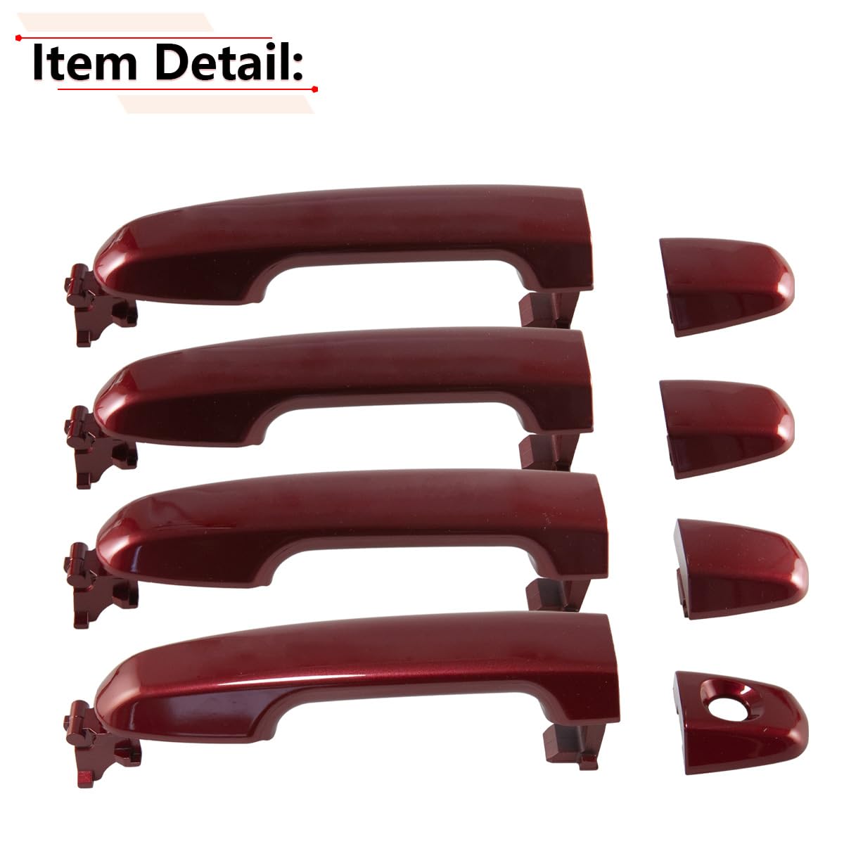 RLB-HILON red exterior door handles for Camry, full-set view, complete replacement kit