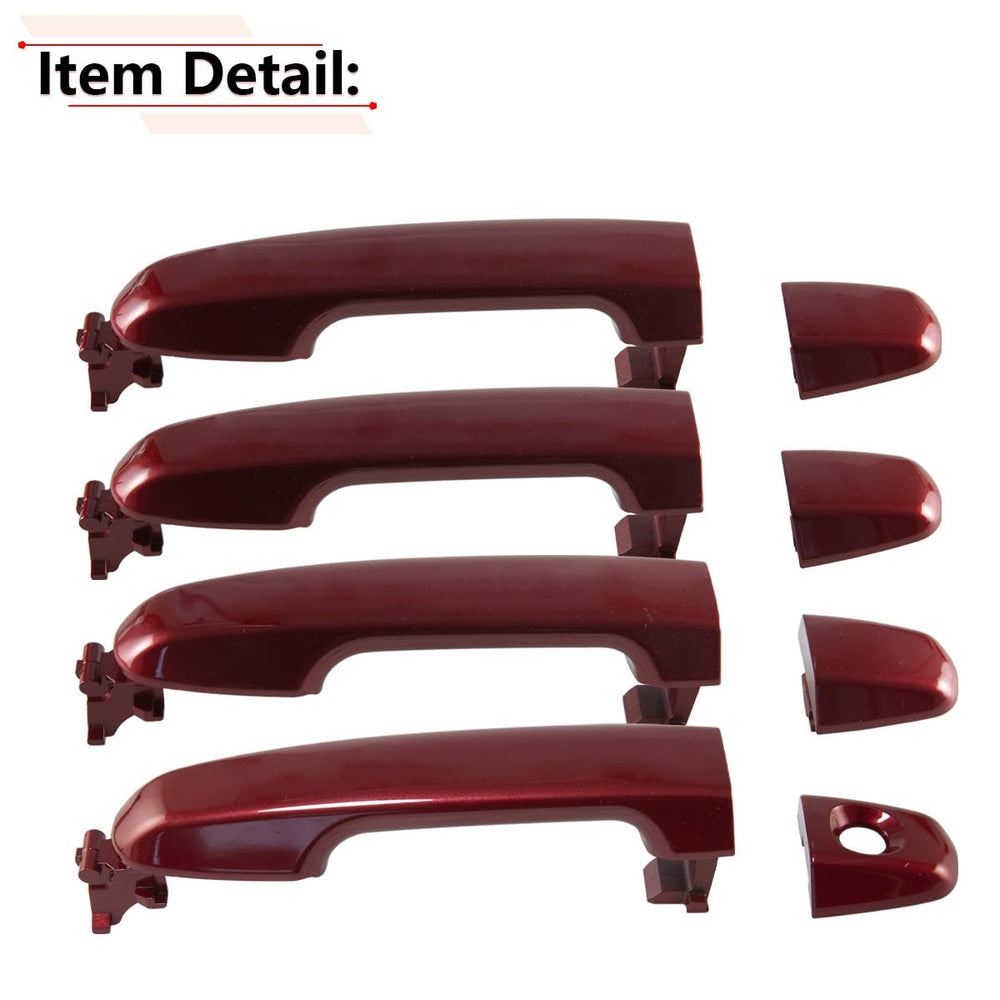 RLB-HILON red exterior door handles for Camry, full-set view, complete replacement kit