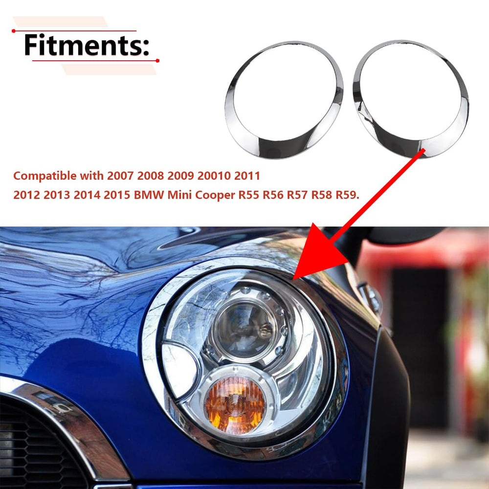 Driver-side chrome headlight bezel by RLB-HILON for MINI