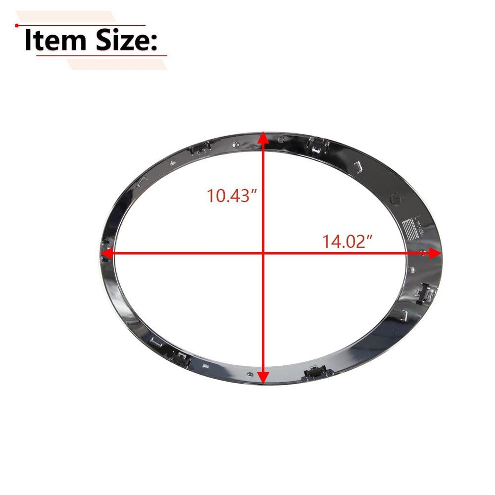 Closeup of chrome headlight trim ring by RLB-HILON