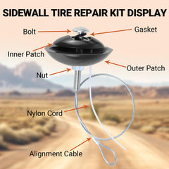 Rlcvecv repair kit in use on ATV demonstrating quick repair capability