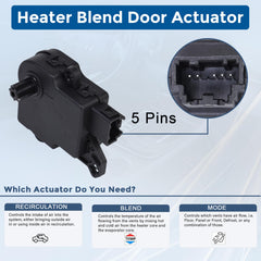 RLP 604-234 blend door actuator left-side view for fitment reference.