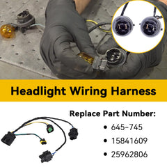 RLP headlight wiring harness left socket for Silverado, ensures reliable connection