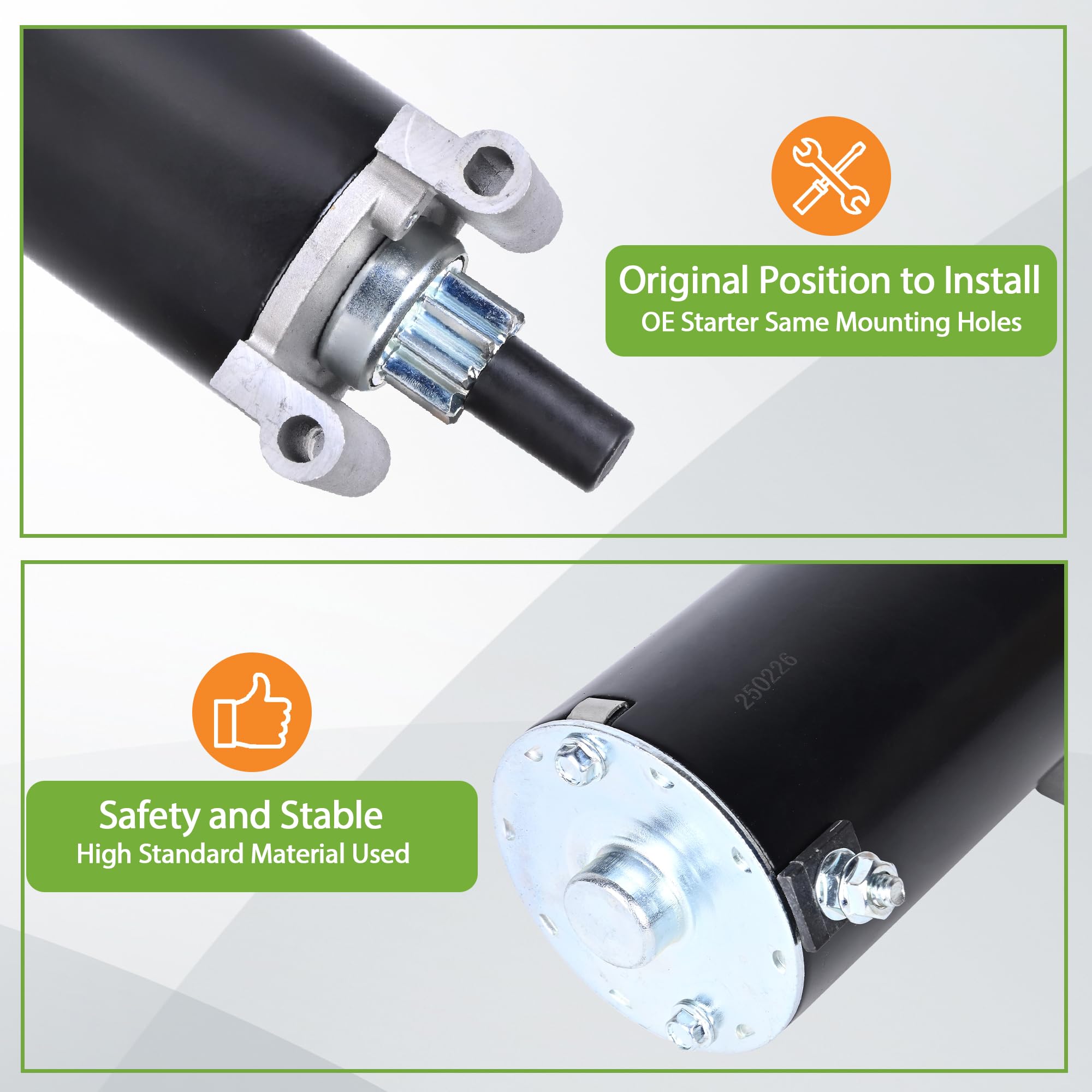 RLP Kohler starter 9-teeth label close-up for part verification