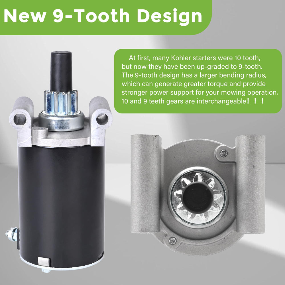 RLP Kohler starter 9-teeth on-engine fitment example