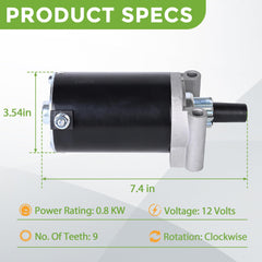 RLP Kohler starter 9-teeth side view showing compact profile