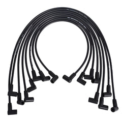 RLP silicone spark plug wires 8mm on distributor cap showing heat-resistant design and secure fit.