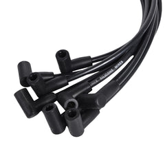 RLP 8mm spark plug wires close-up of brass terminals for reliable conductivity.