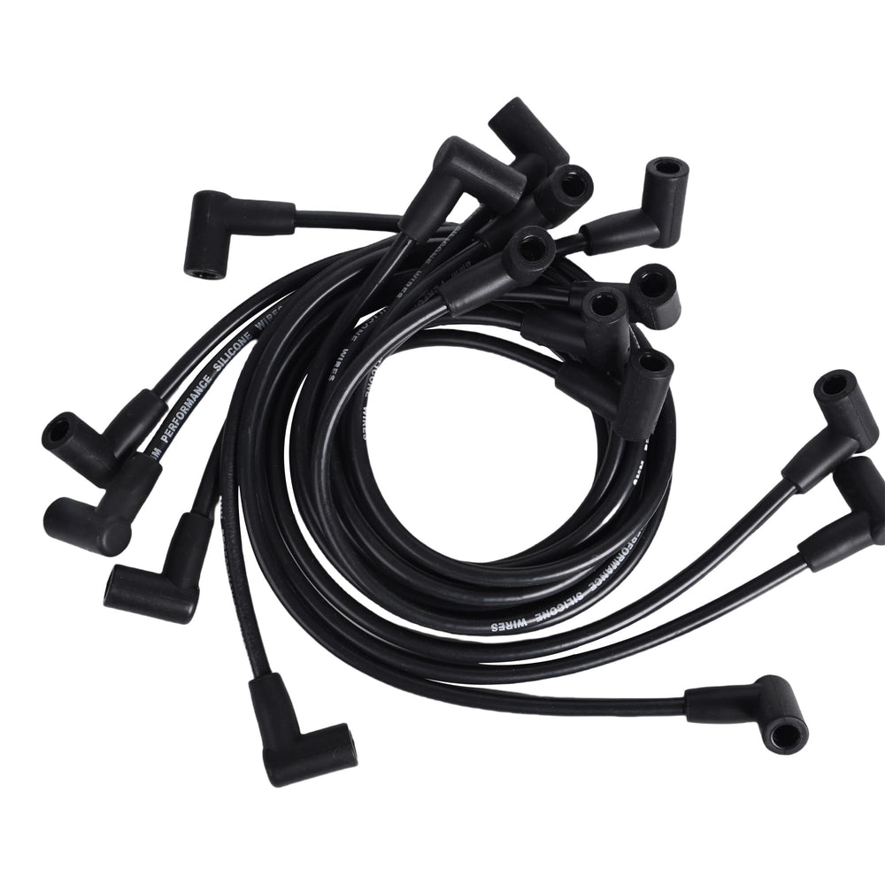 RLP silicone spark plug wires 8mm set packaged with clear instructions.