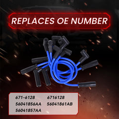 RLP silicone spark plug wires blue 8mm for Jeep Comanche improve starting