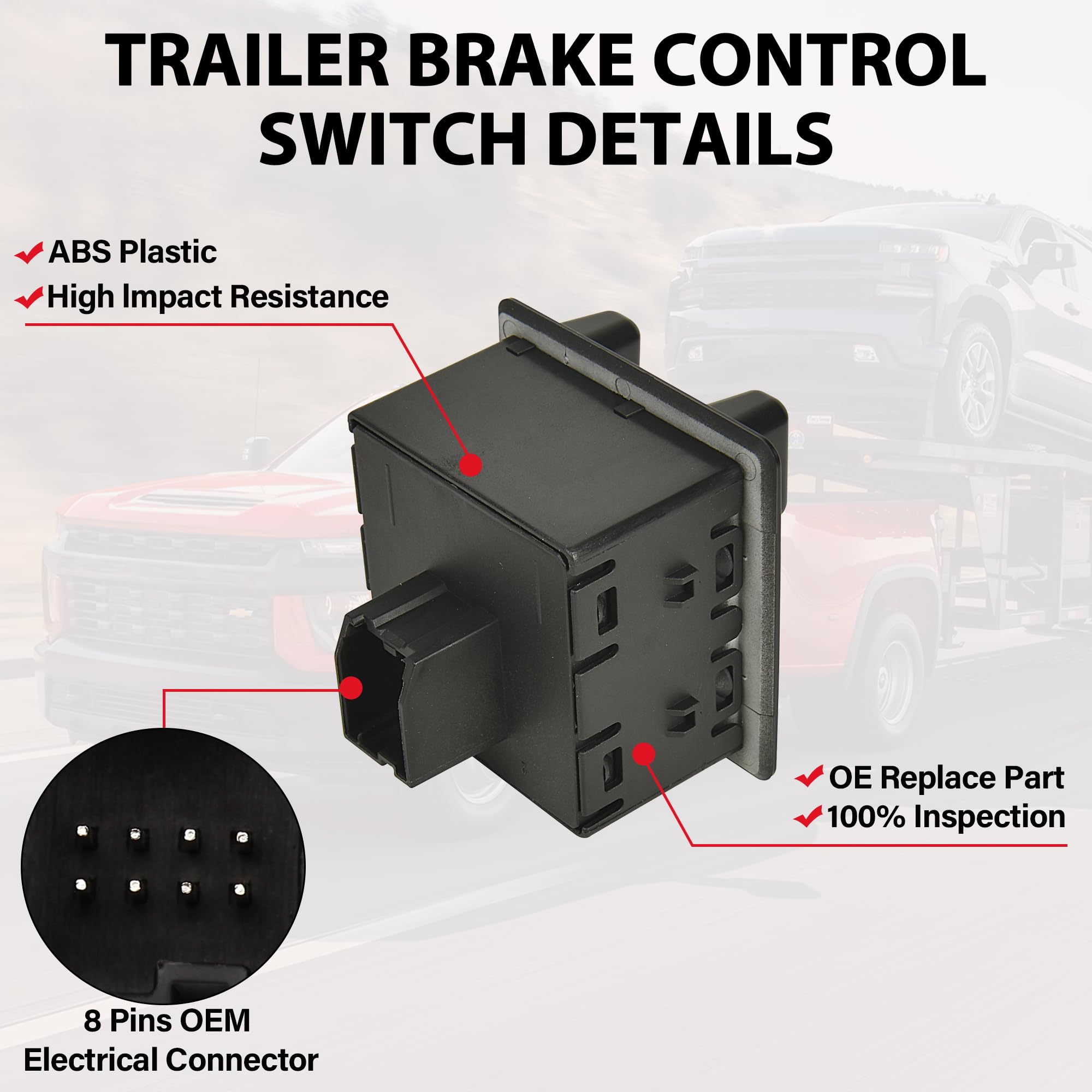RLP Trailer Brake Controller on vehicle dashboard shows reliable trailer braking coordination
