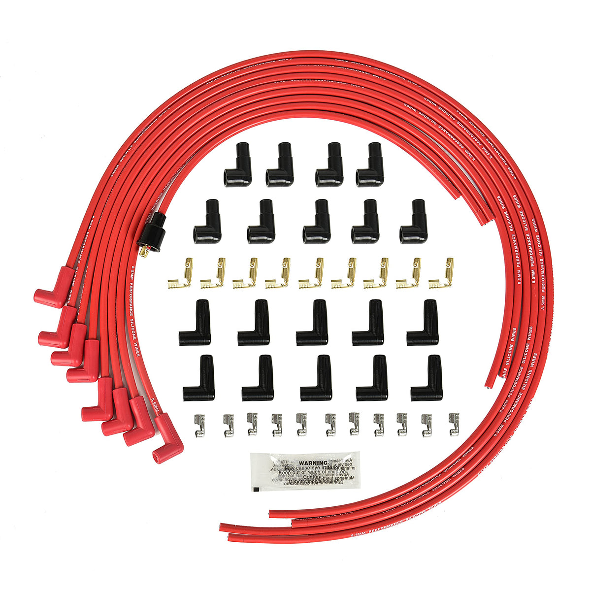 RLP universal spark plug wire set with 8.5mm red jacket for reliable street performance.