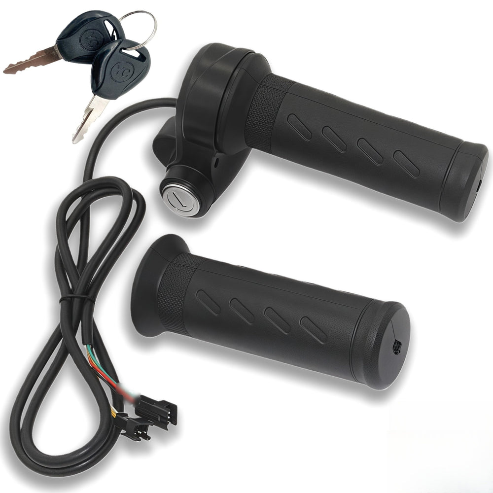 RMYSTIEAO e-bike full twist throttle grip shown on a handlebar for smooth acceleration