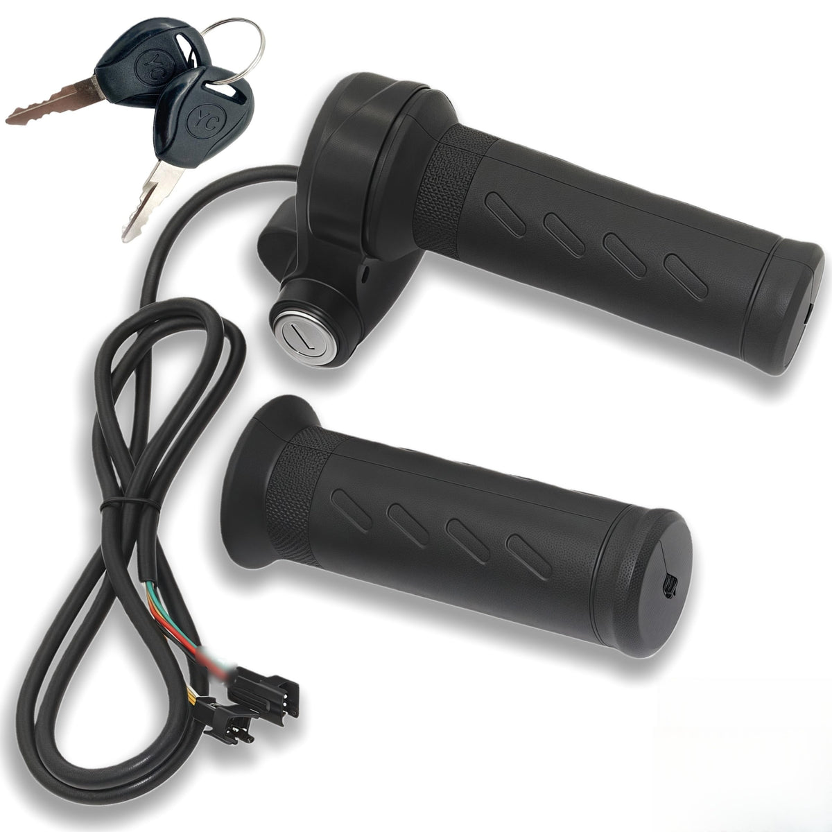 RMYSTIEAO e-bike full twist throttle grip shown on a handlebar for smooth acceleration