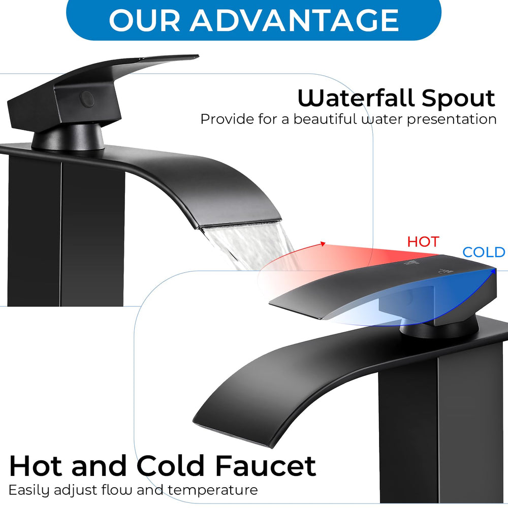 RNDIOZD faucet handle close-up showing smooth single-handle control