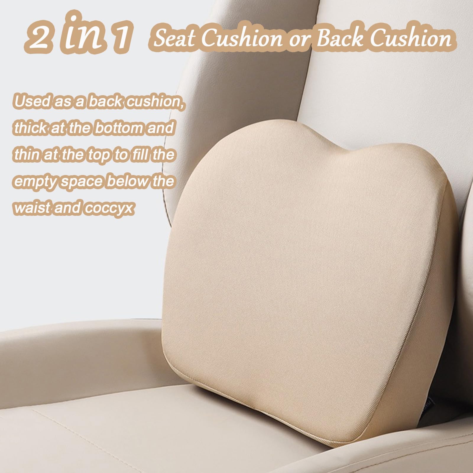 RNGWXOE lumbar-support cushion boosts lower back comfort on road trips.