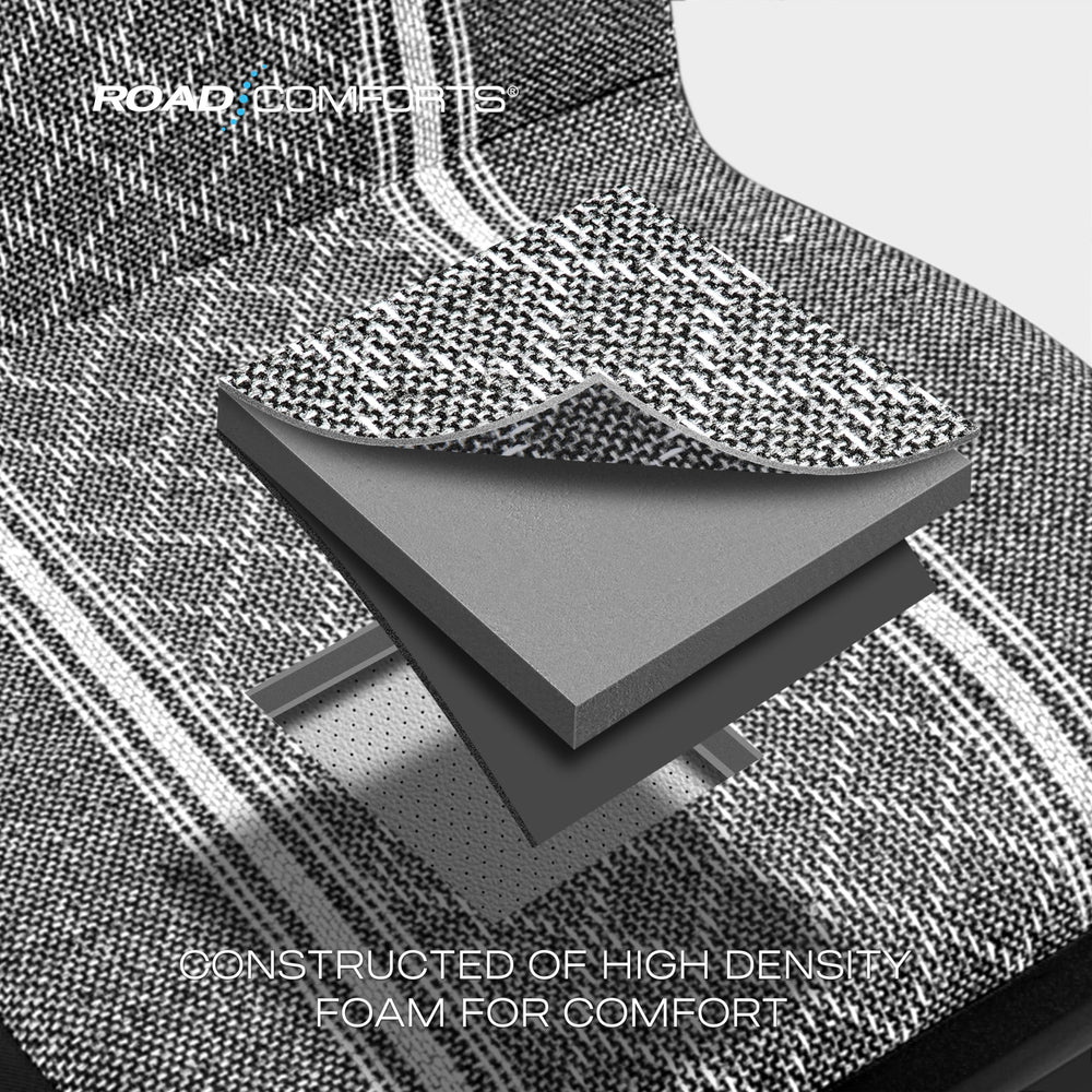 Road Comforts Baja Blanket headrest covers front view showing detachable design