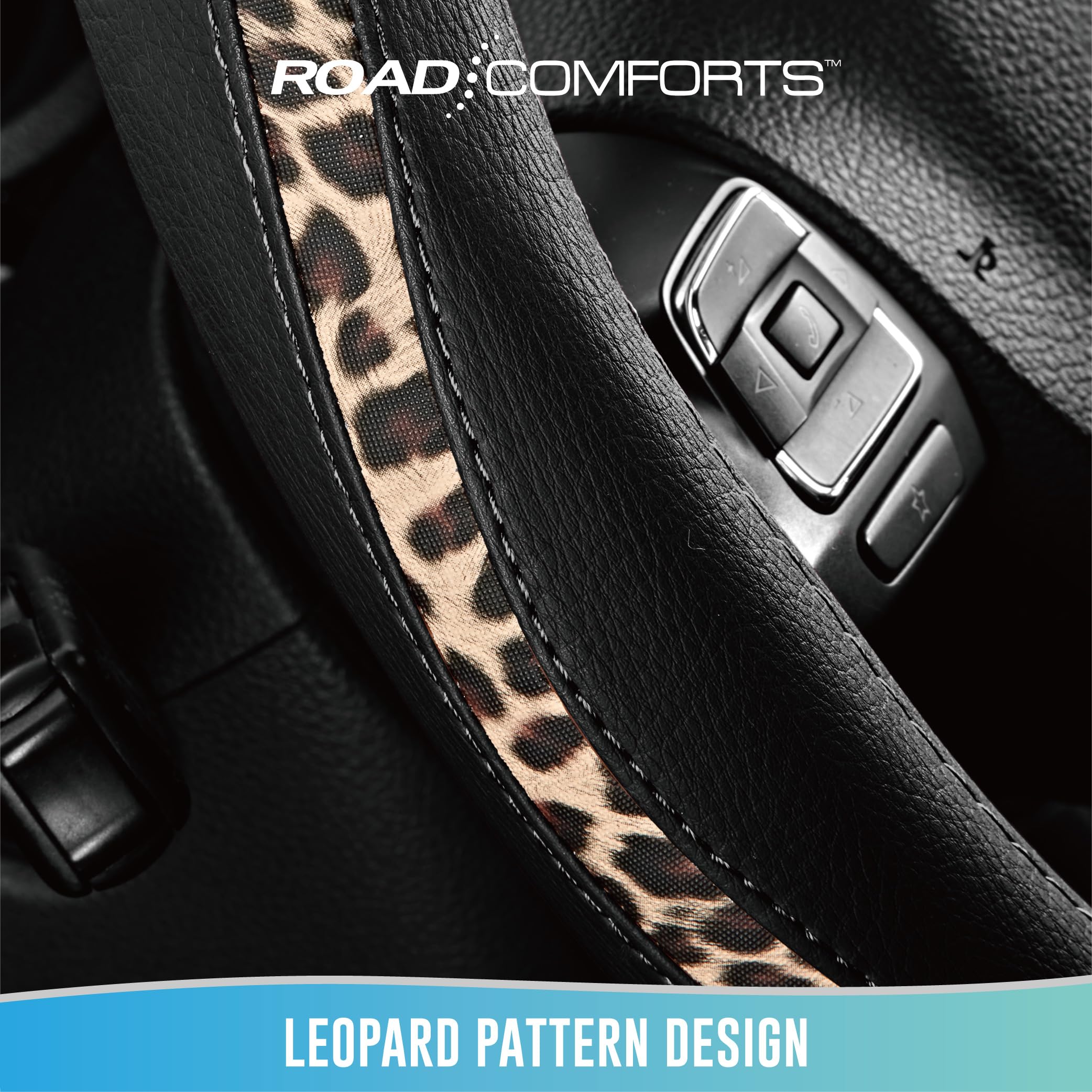 Road Comforts durable interior steering cover maintains texture and grip.