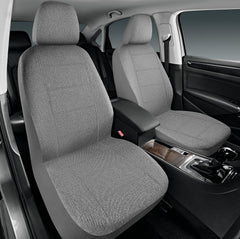 Road Comforts front seat cover in gray, breathable flax fabric for durable daily use.