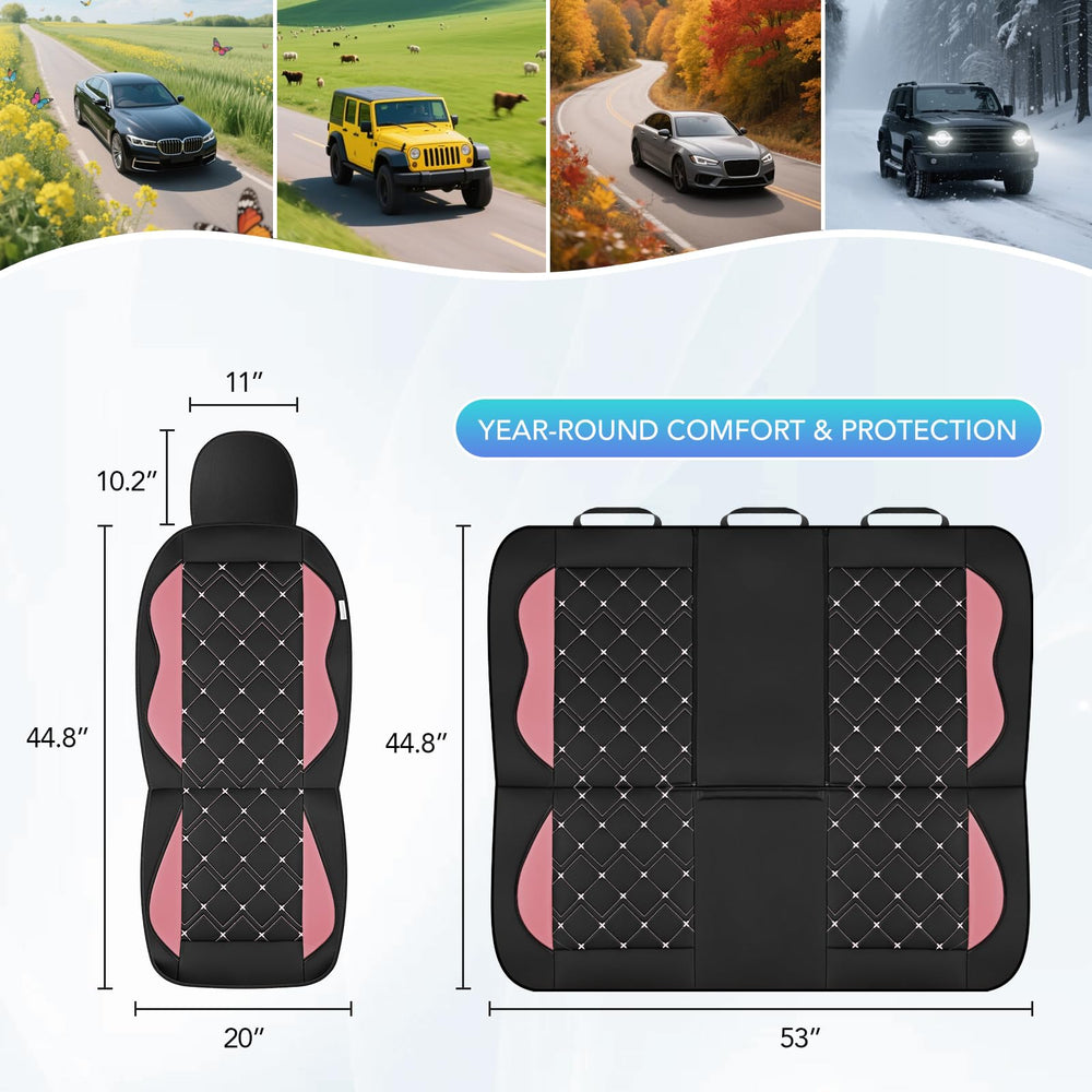 Road Comforts universal-fit design suits cars, vans, trucks, SUVs.