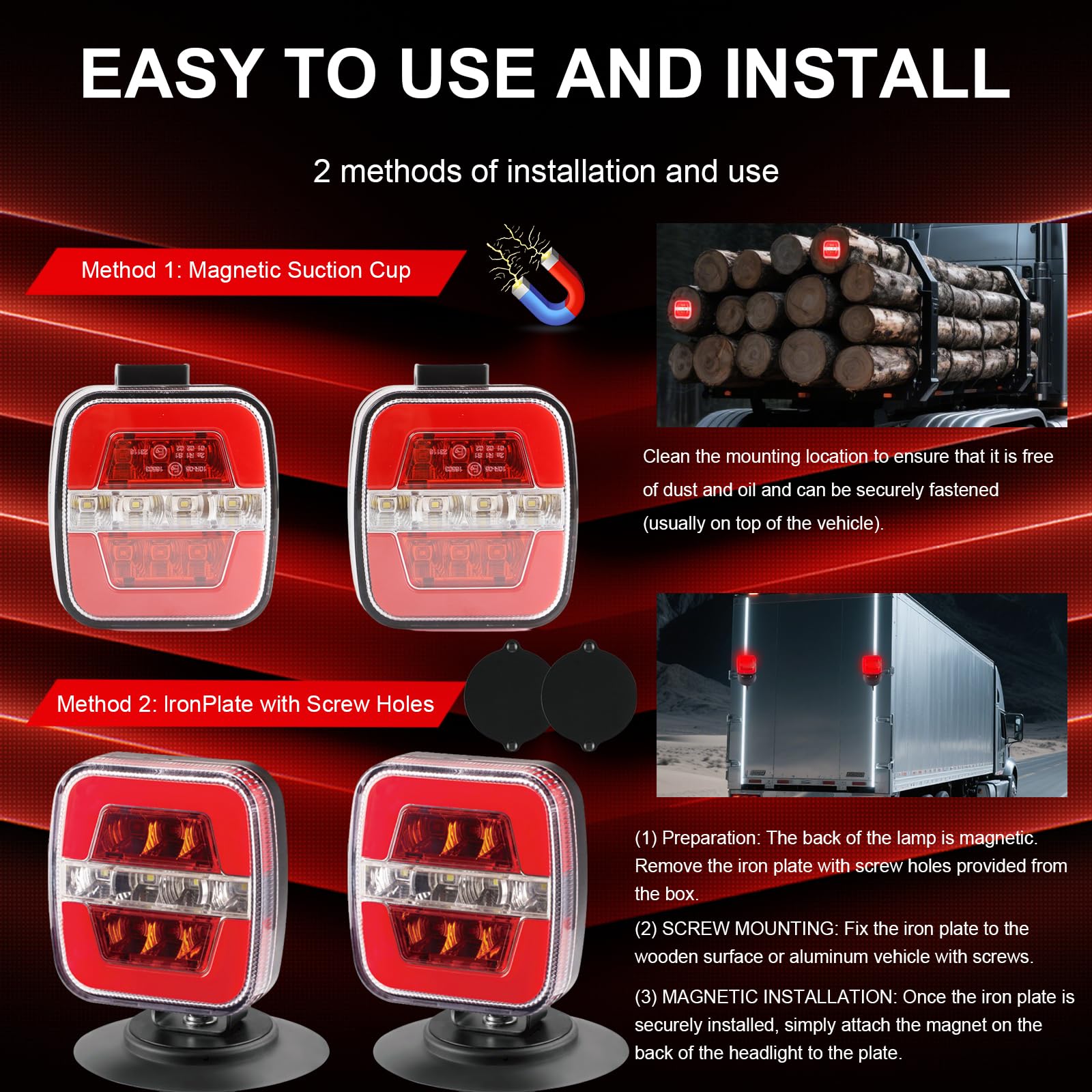 RoadAlchemist LED trailer lights offer high visibility for brake and turn signals.