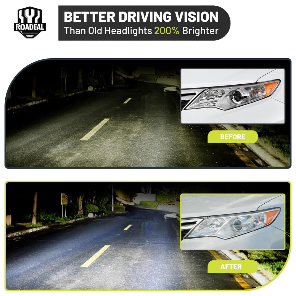 ROADEAL headlight with bulbs included for Honda Civic, improved high/low beam