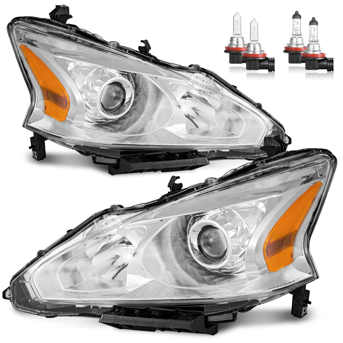 ROADEAL headlights for 2013-2015 Altima — driver side, OE-style fit, bright beam.