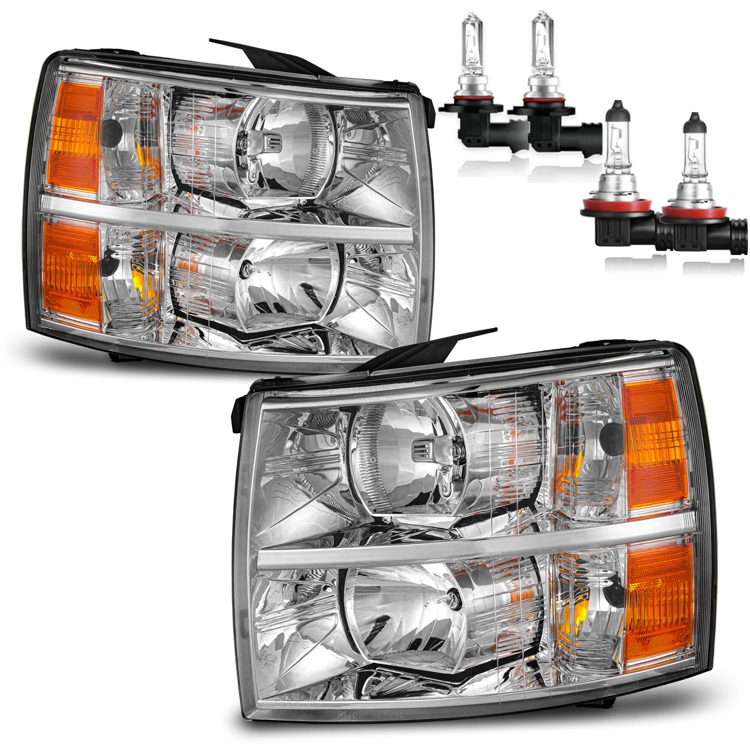 ROADEAL headlights front view with OE-fitment for Silverado