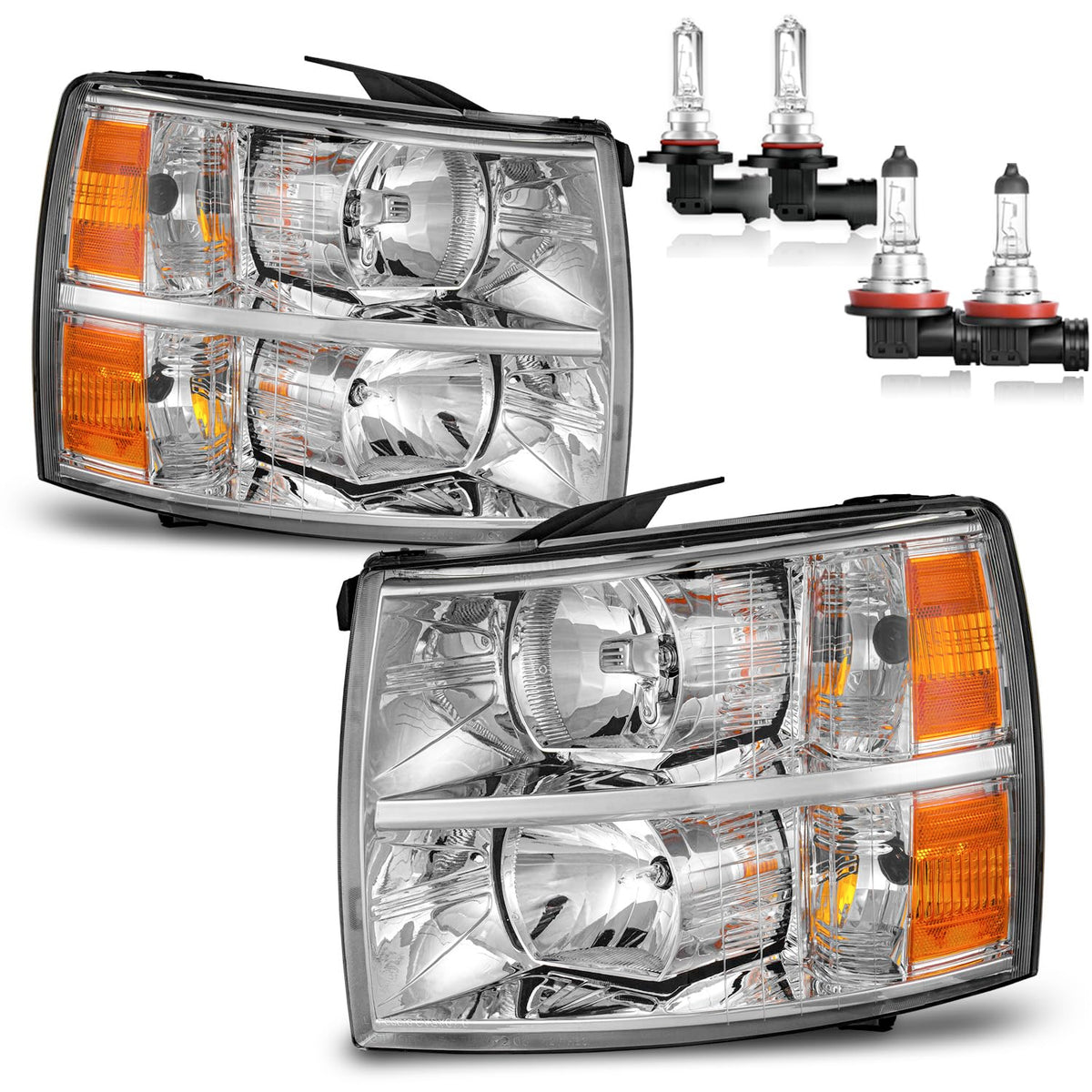 ROADEAL headlights front view with OE-fitment for Silverado