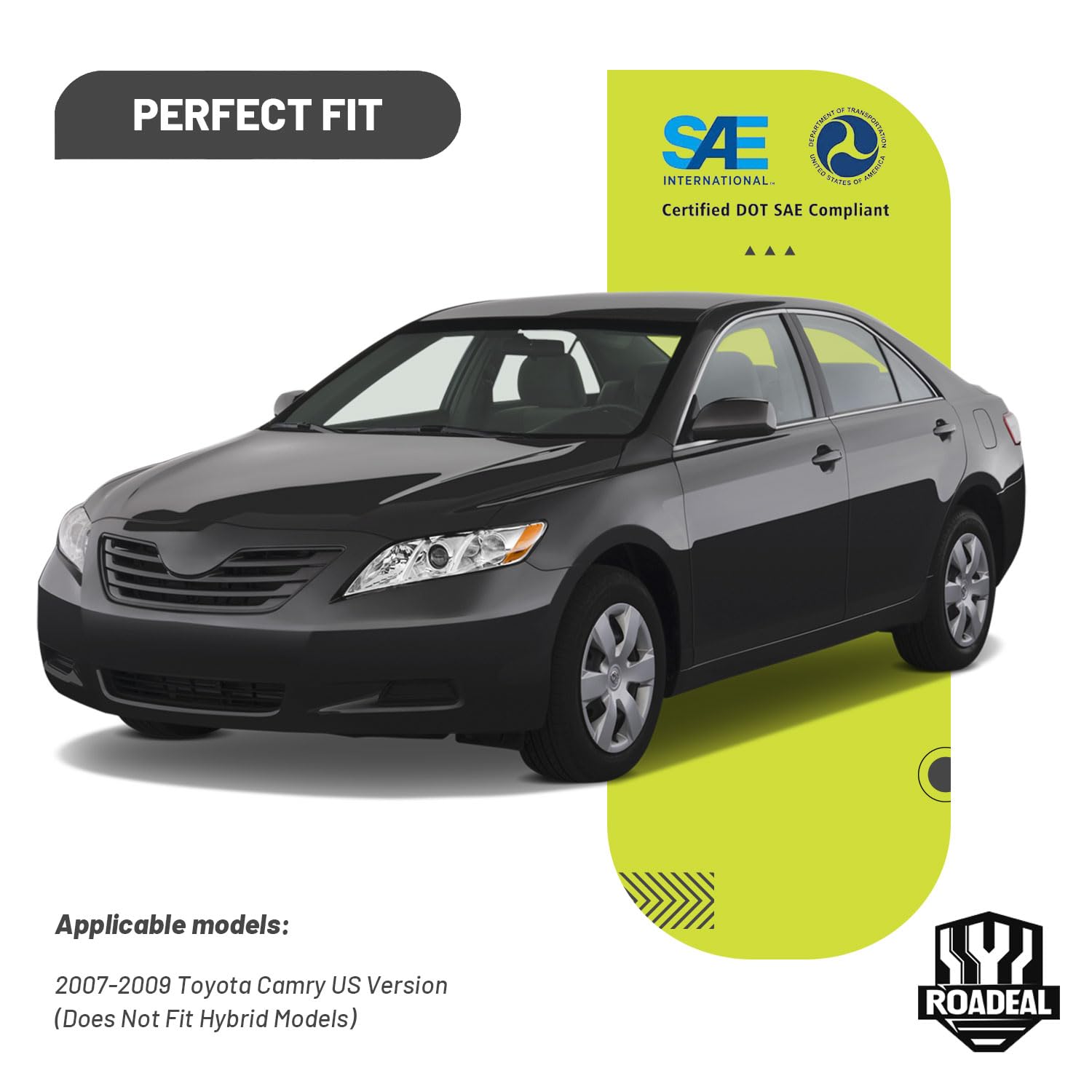 ROADEAL Camry headlight passenger side front view showing precise fit