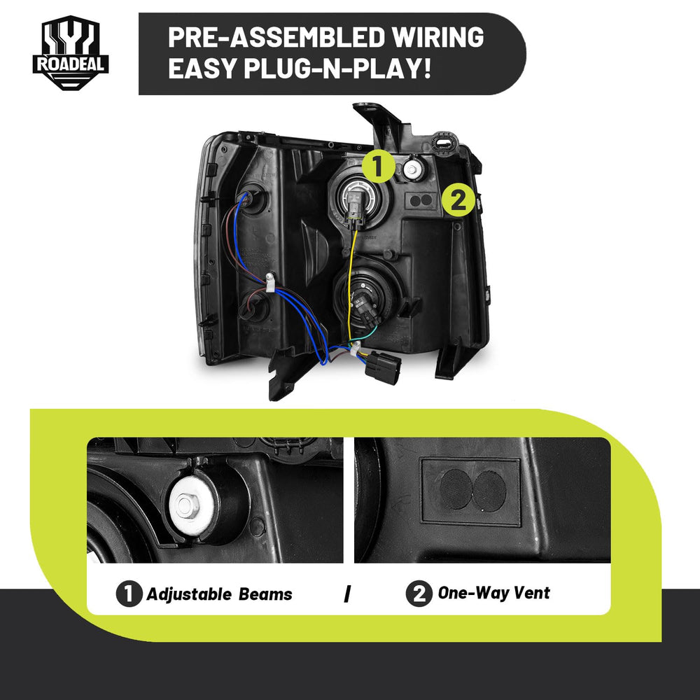 ROADEAL headlight assembly showing IP65 weatherproof protection