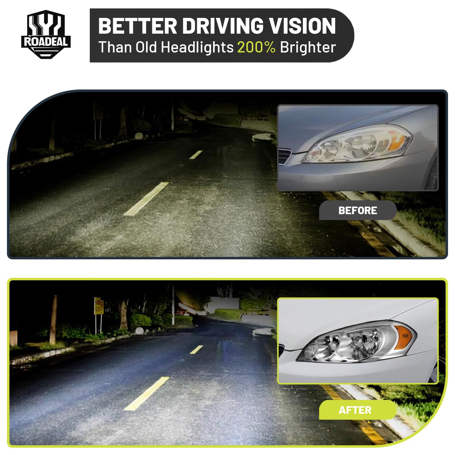 ROADEAL headlight back assembly view highlighting direct replacement