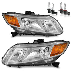 ROADEAL Honda Civic headlight for 2012-2013 coupe, driver side, enhanced night visibility