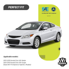 ROADEAL Honda Civic headlight for 2012-2013 coupe, passenger side, enhanced night visibility
