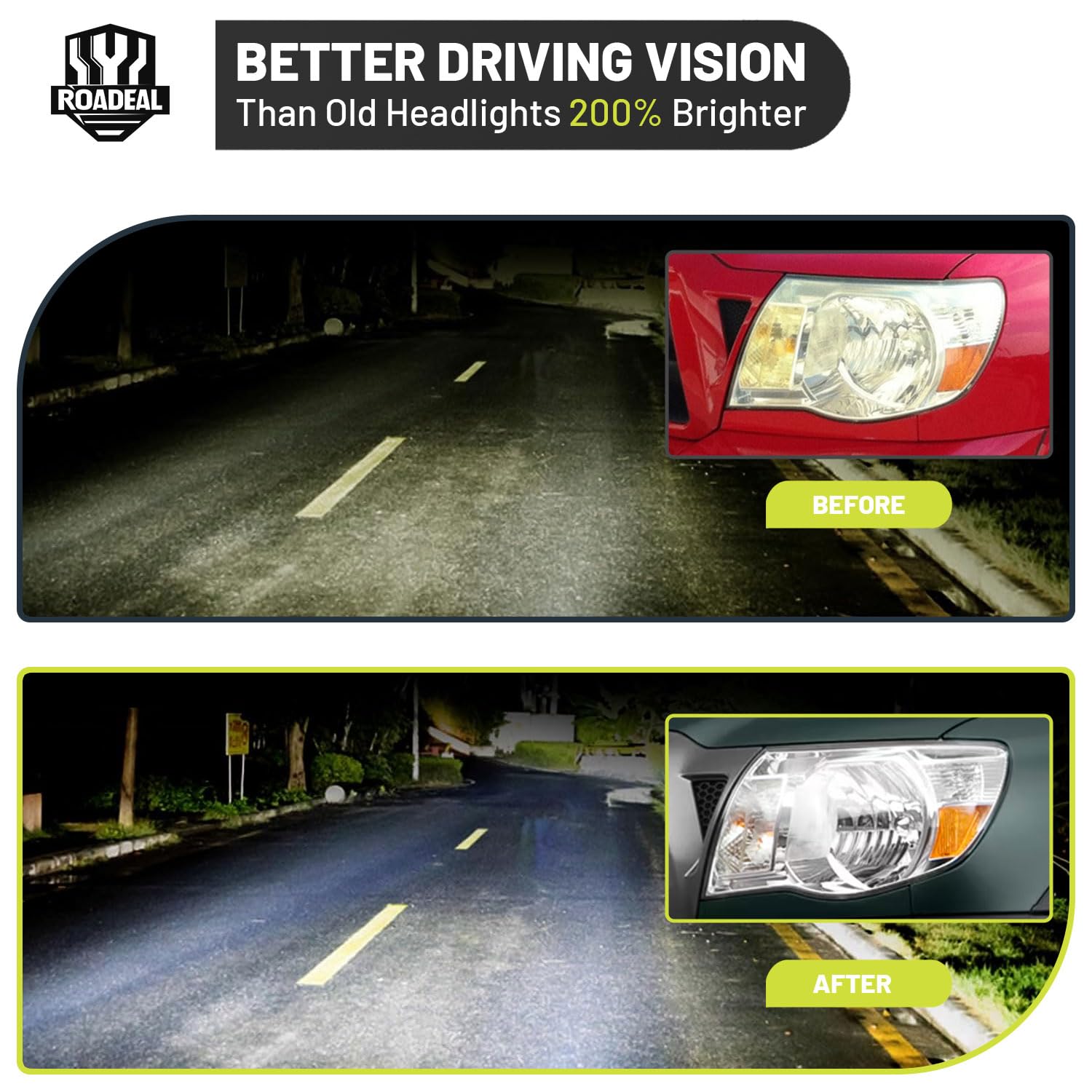 ROADEAL internal BMC reflector close-up highlighting brightness and heat resistance