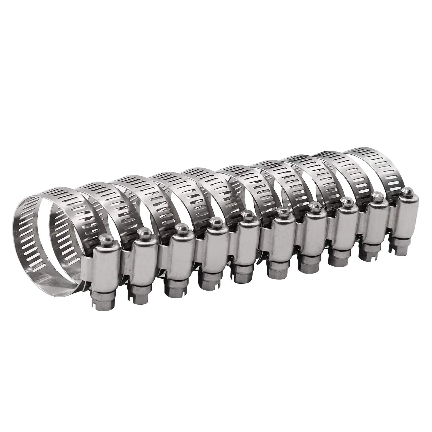 ROADFORMER 0.75-inch worm gear hose clamp close-up showing secure automotive hose connections.