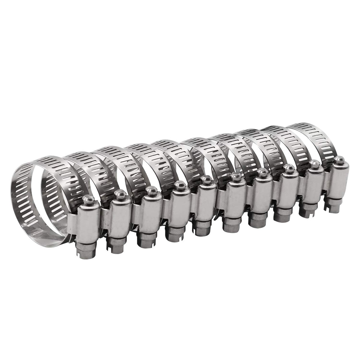 ROADFORMER 0.75-inch worm gear hose clamp close-up showing secure automotive hose connections.