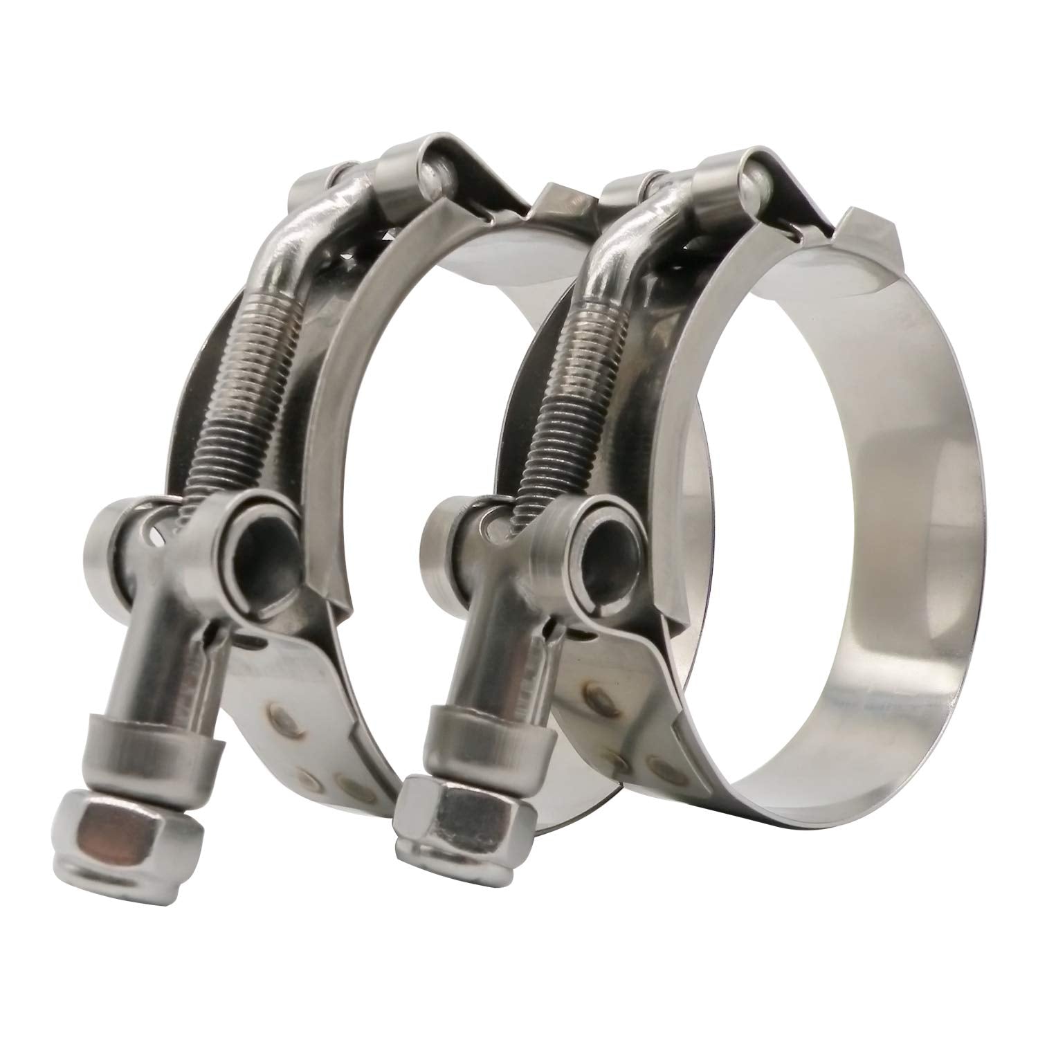 ROADFORMER 2in T-Bolt hose clamp overview in stainless steel construction.