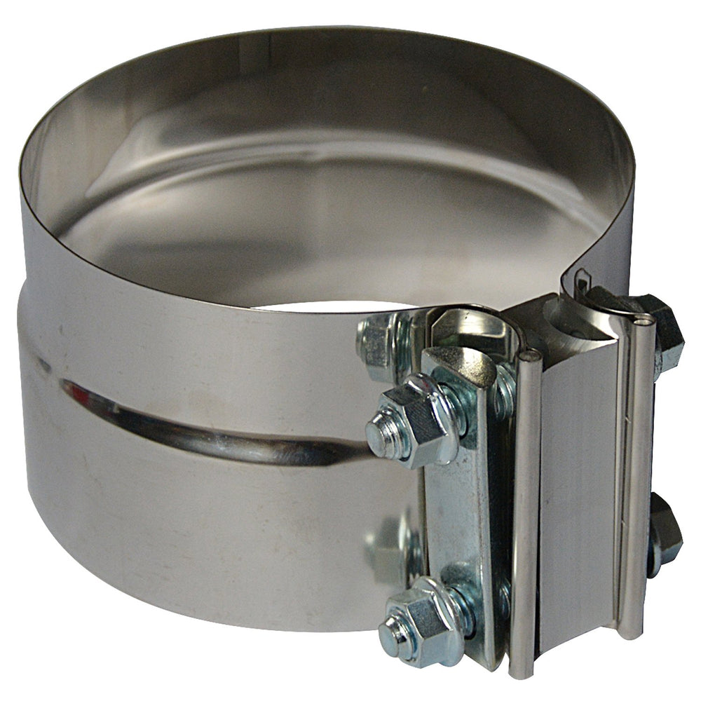 Roadformer exhaust clamp in a vehicle system demonstrates compatibility with mufflers and pipes.