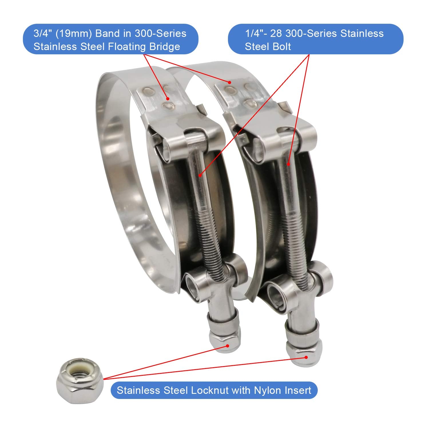 Roadformer hose clamp 4-5-inch OD demonstrates corrosion-resistant stainless steel.