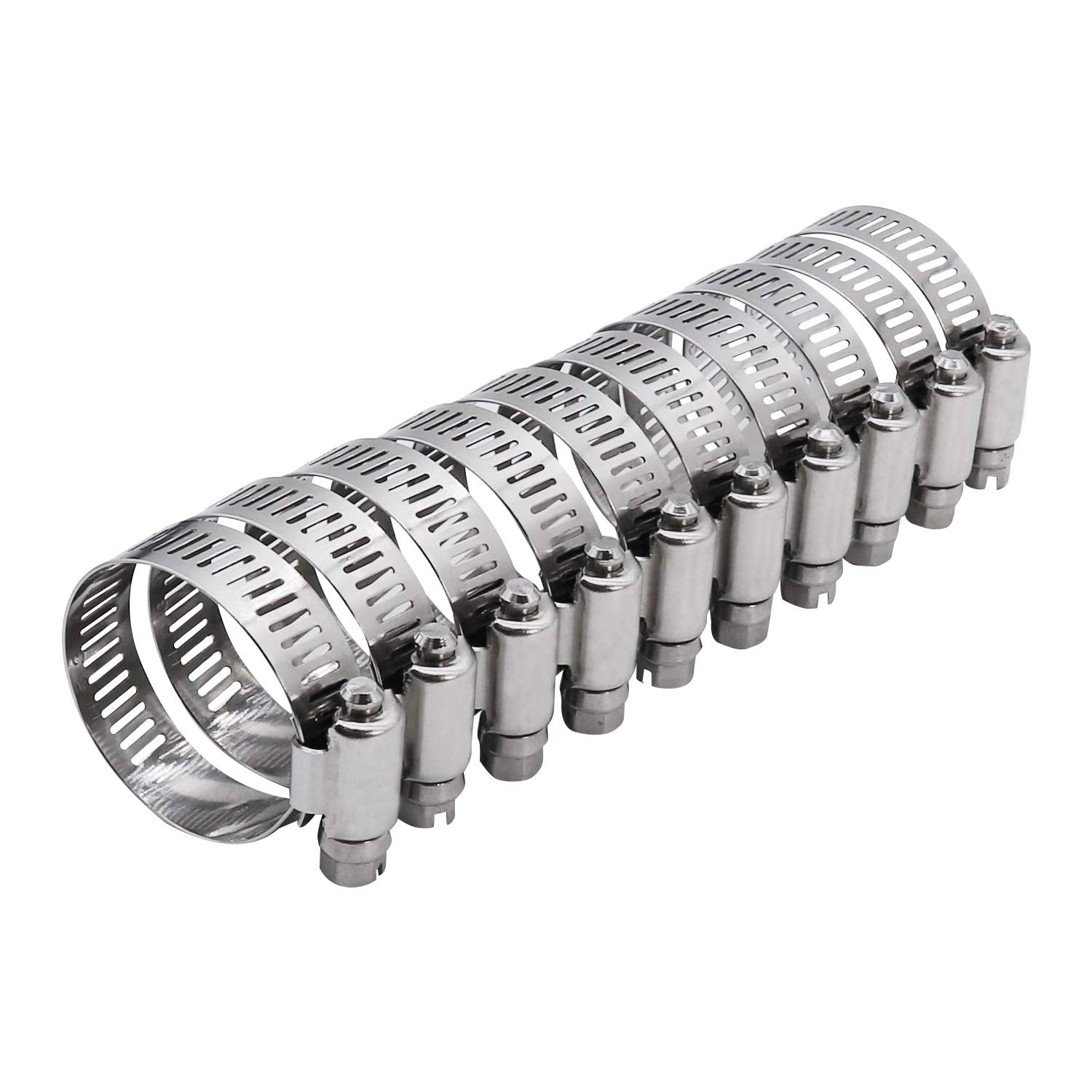 ROADFORMER hose clamp worm gear close-up shows robust 300-series stainless steel construction.