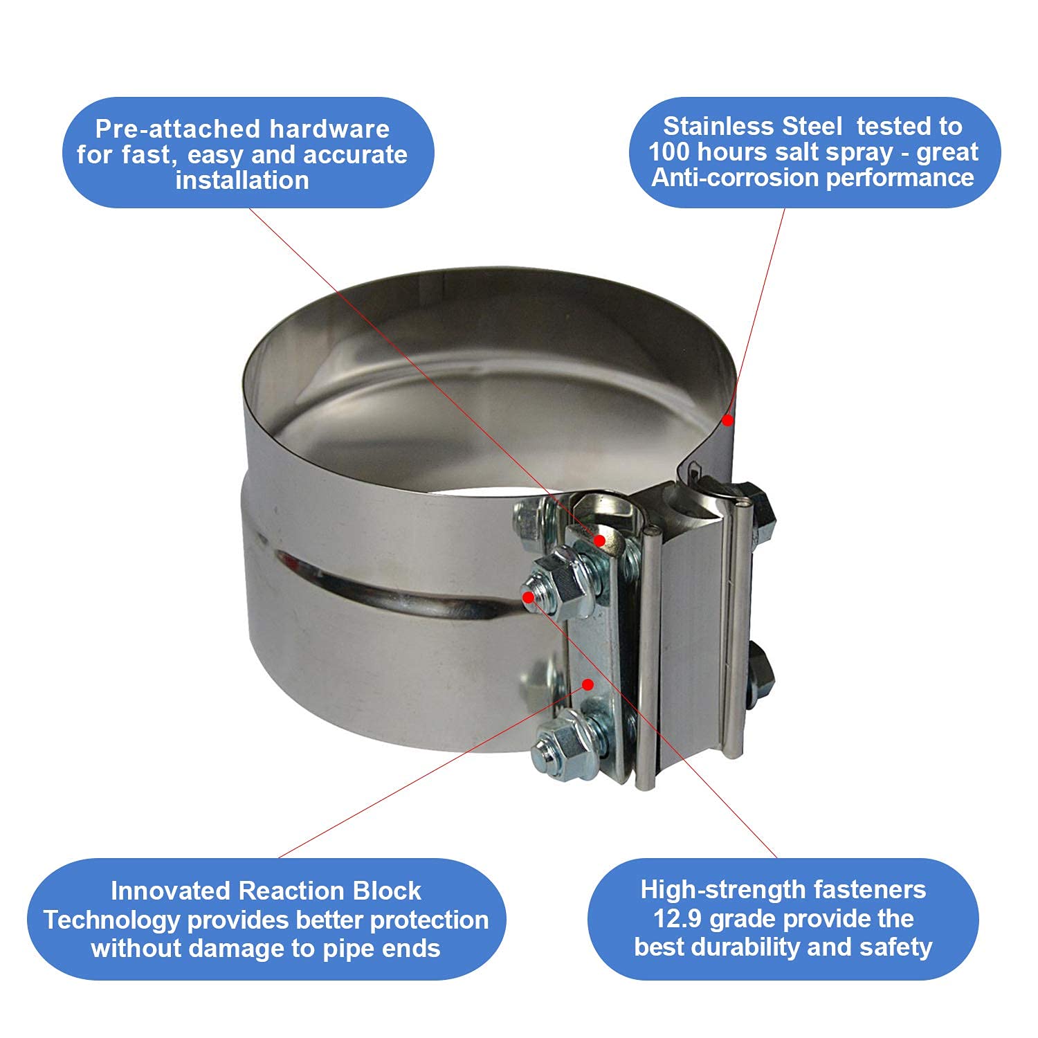 ROADFORMER lap joint exhaust clamp installation ready for fast, precise sealing