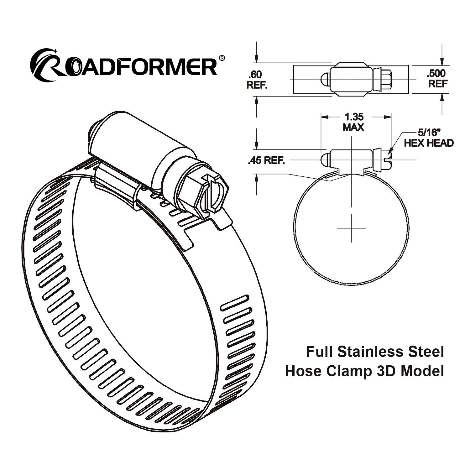 ROADFORMER screw worm gear assembly highlights smooth tightening for secure connections.