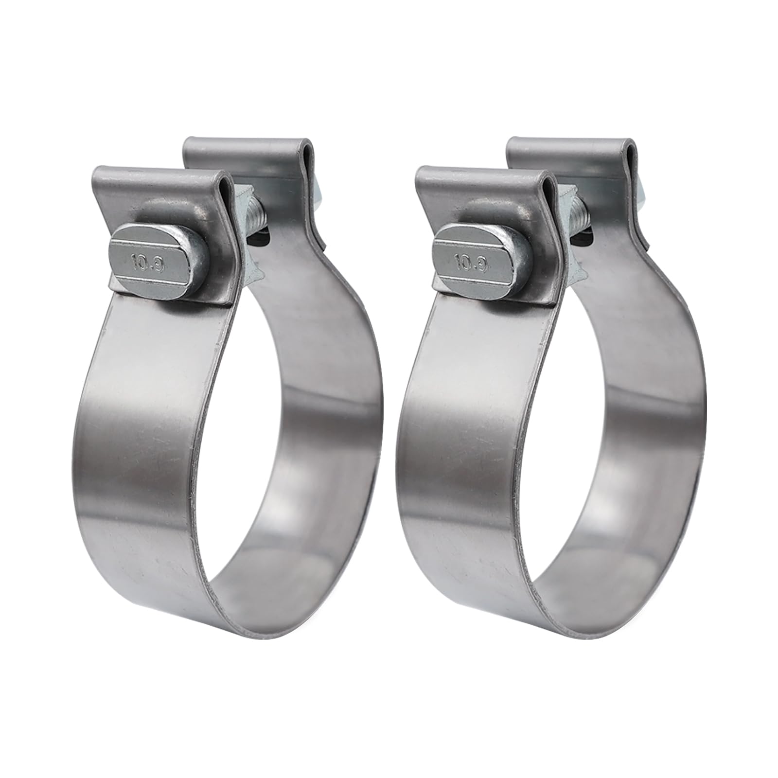 ROADFORMER stainless steel exhaust clamp showing pre-attached hardware for fast installation