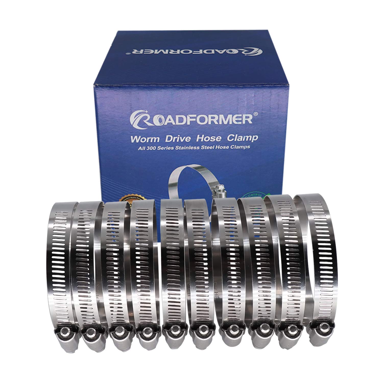 ROADFORMER stainless steel hose clamp front view highlighting corrosion resistance