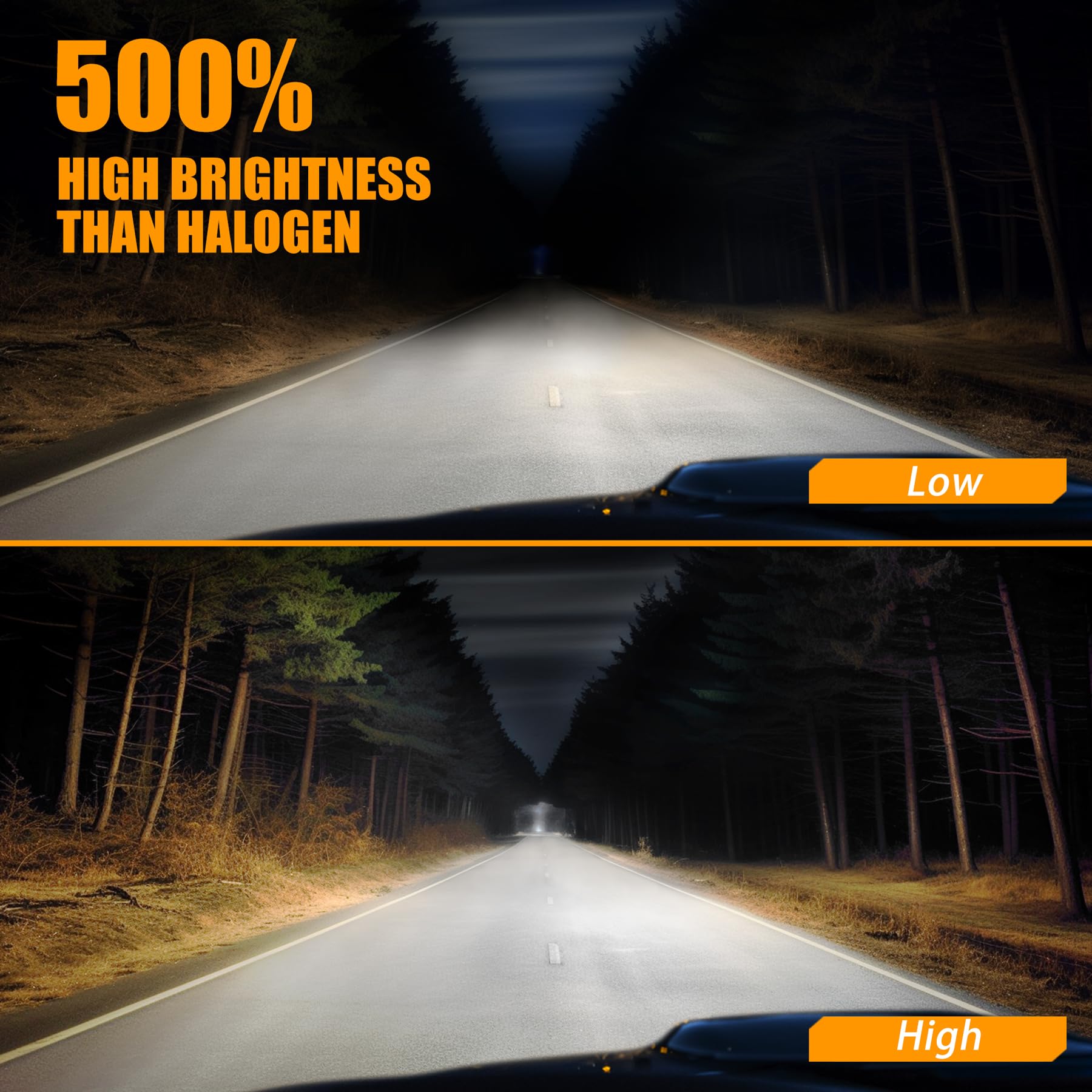 ROADLIT low-beam bulb for Ford F250 with 6500K cool white illumination.
