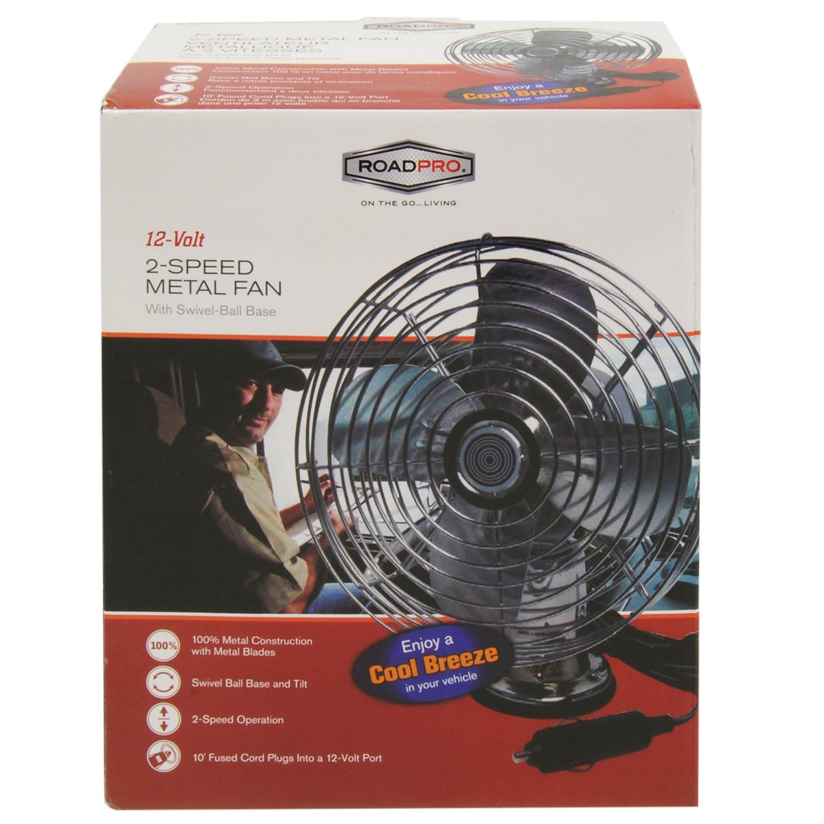 RoadPro RP-1179 shown dash-top-side mount hardware for permanent truck cooling.
