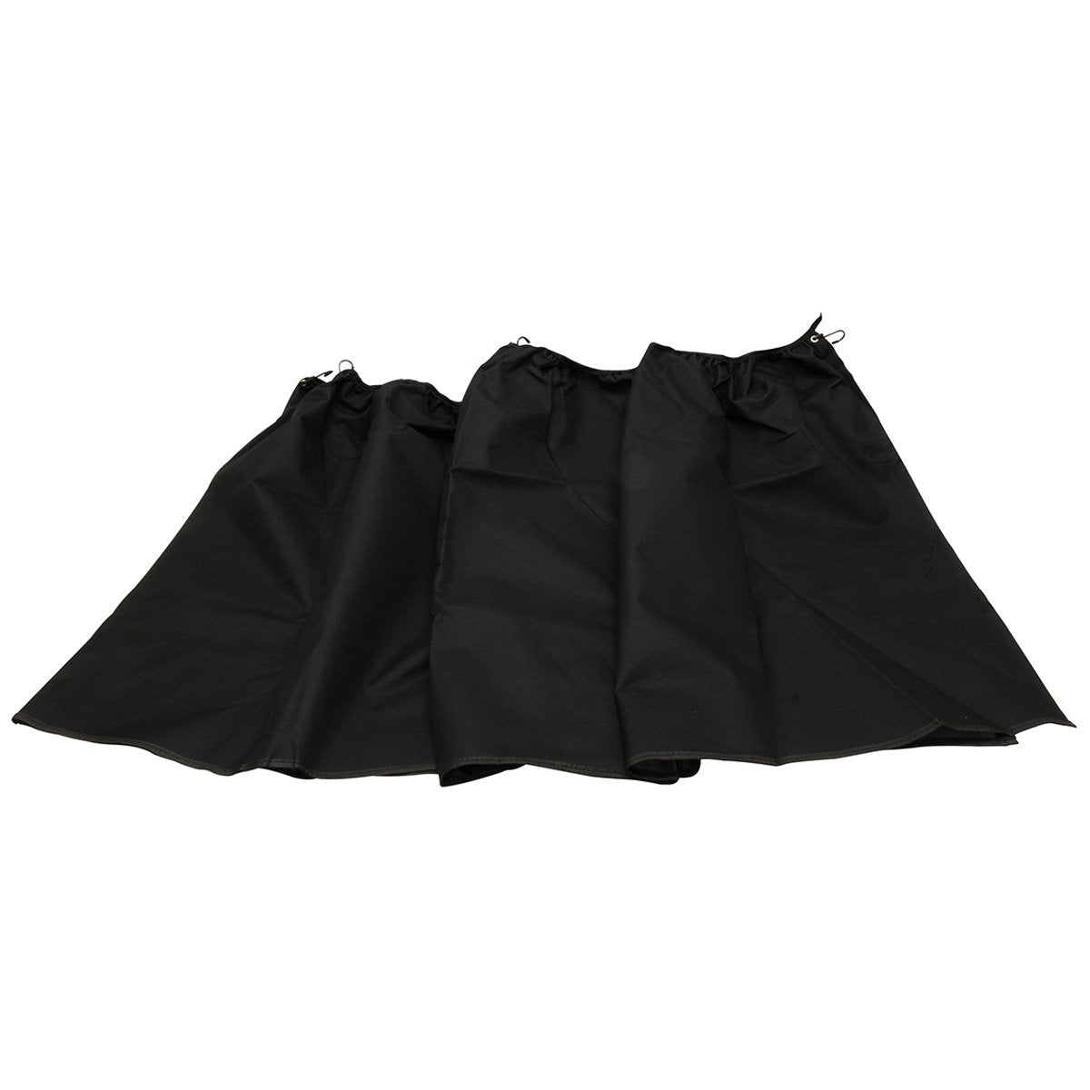 RoadPro RPCC black privacy curtain folded for compact storage and privacy.