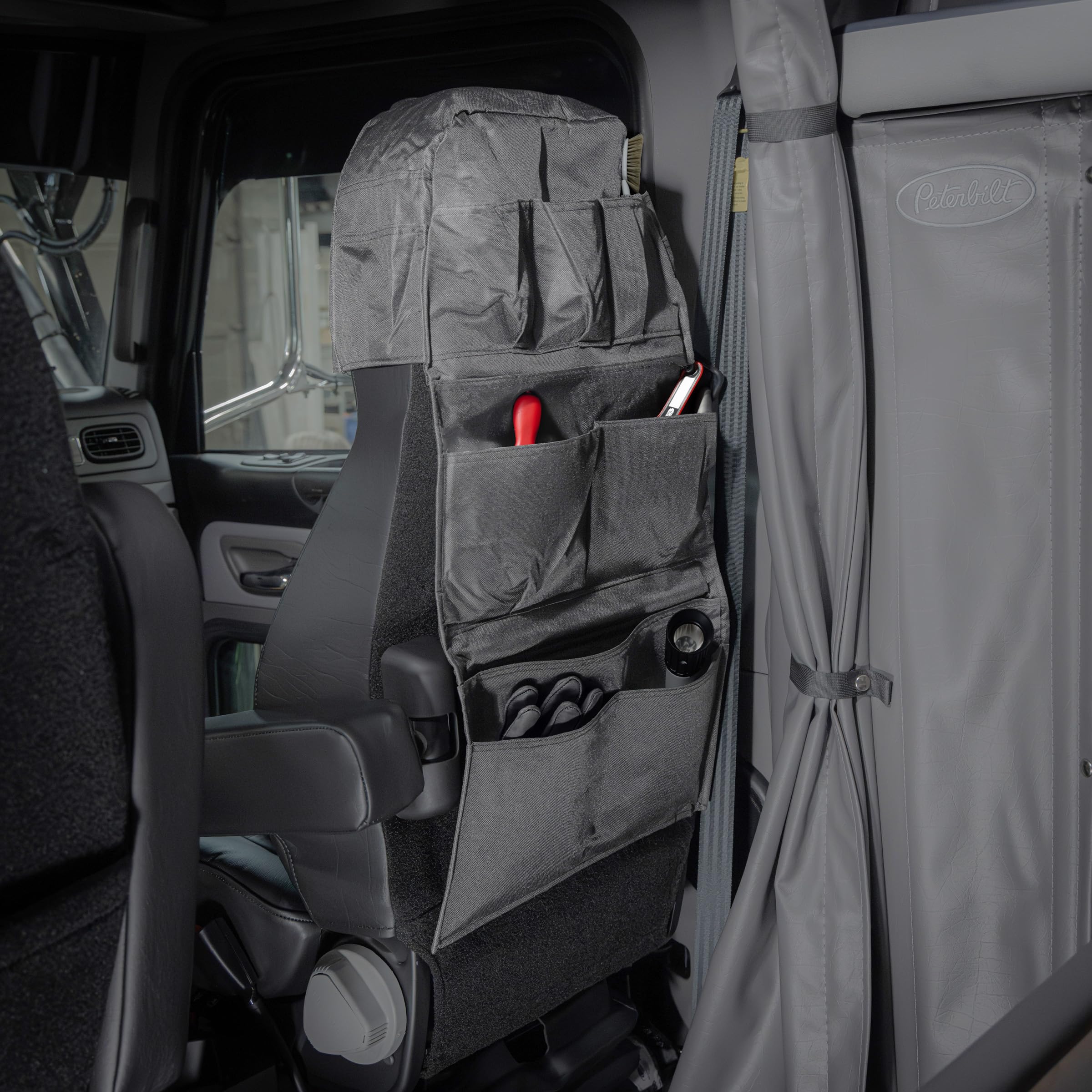 RoadPro RPSB-14BK durable stitching detail highlights reinforced seams for long-lasting car organization.
